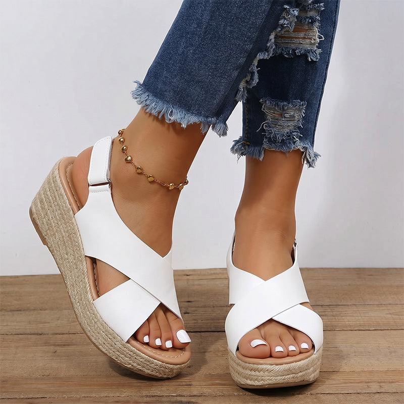 Women's arch support wedge espadrille sandals