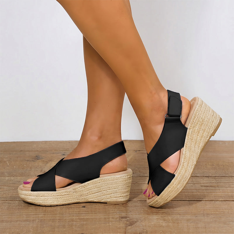 Women's arch support wedge espadrille sandals