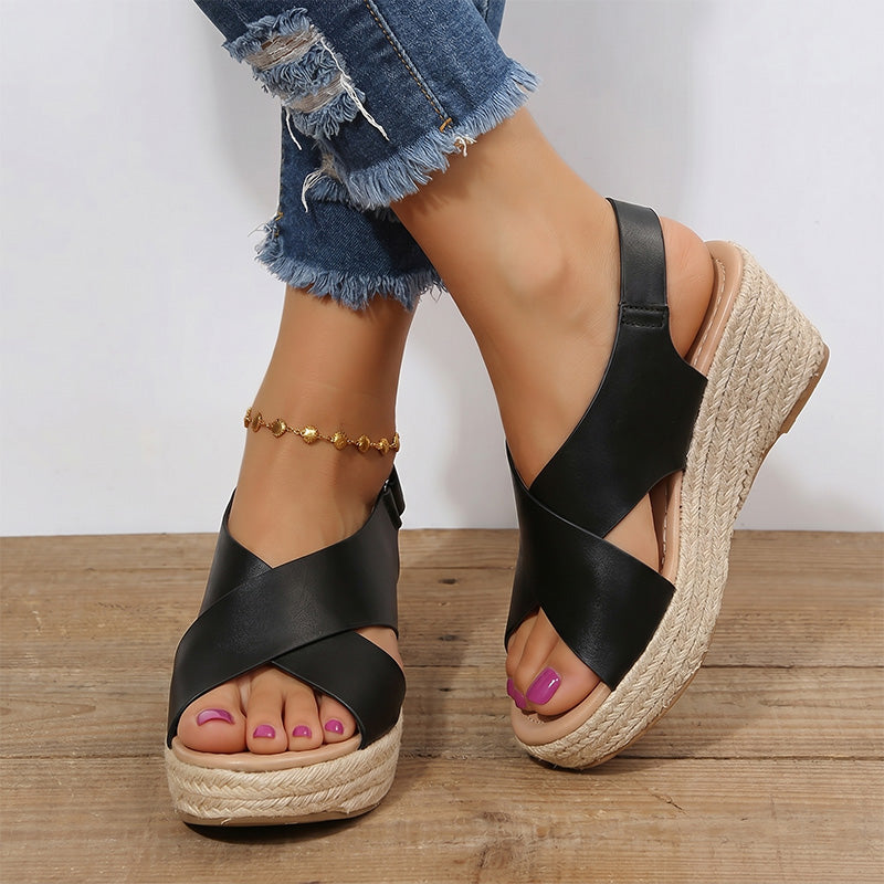 Women's arch support wedge espadrille sandals