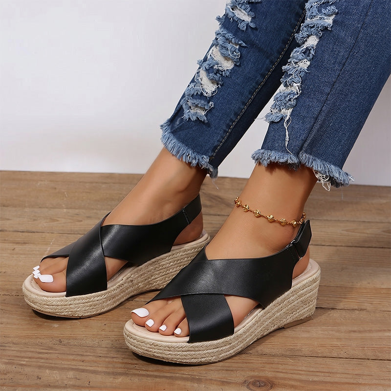 Women's arch support wedge espadrille sandals