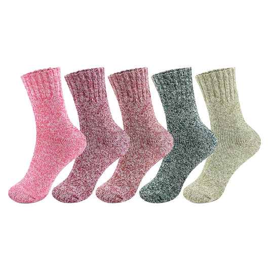 Women’s Thermal Wool Socks 5 Pairs – Warm Thick Winter Knit Set