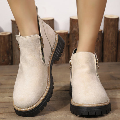 Womens Arch Support Ankle Boots | Autumn Winter Cozy Side Zip Style