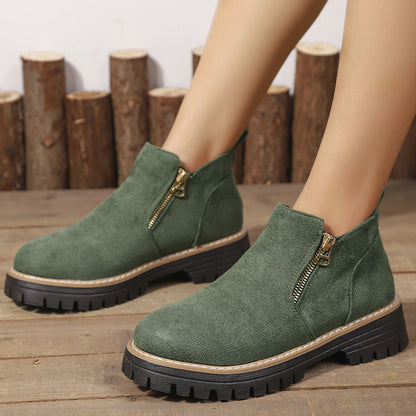 Womens Arch Support Ankle Boots | Autumn Winter Cozy Side Zip Style