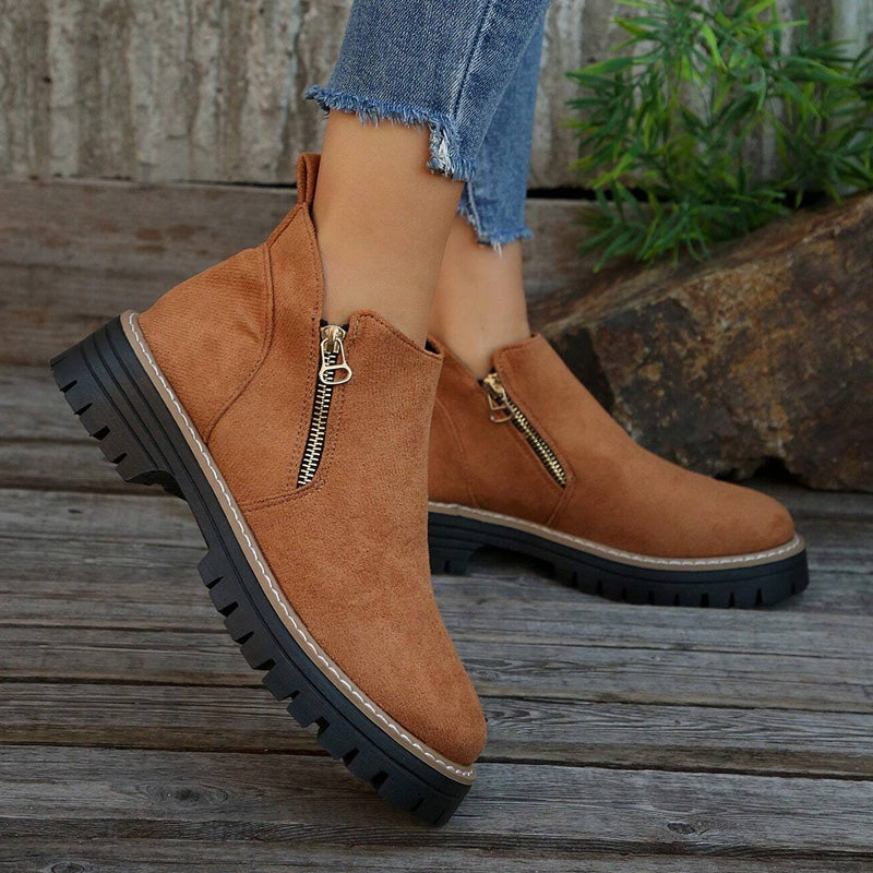 Womens Arch Support Ankle Boots | Autumn Winter Cozy Side Zip Style