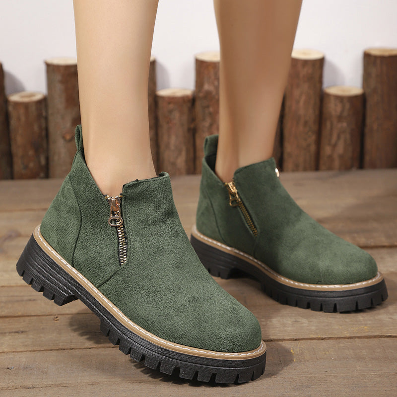 Womens Arch Support Ankle Boots | Autumn Winter Cozy Side Zip Style