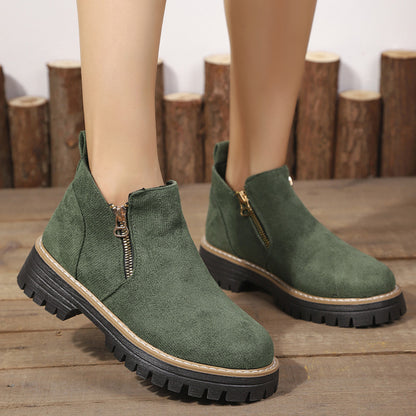 Womens Arch Support Ankle Boots | Autumn Winter Cozy Side Zip Style