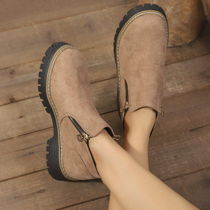 Womens Arch Support Ankle Boots | Autumn Winter Cozy Side Zip Style