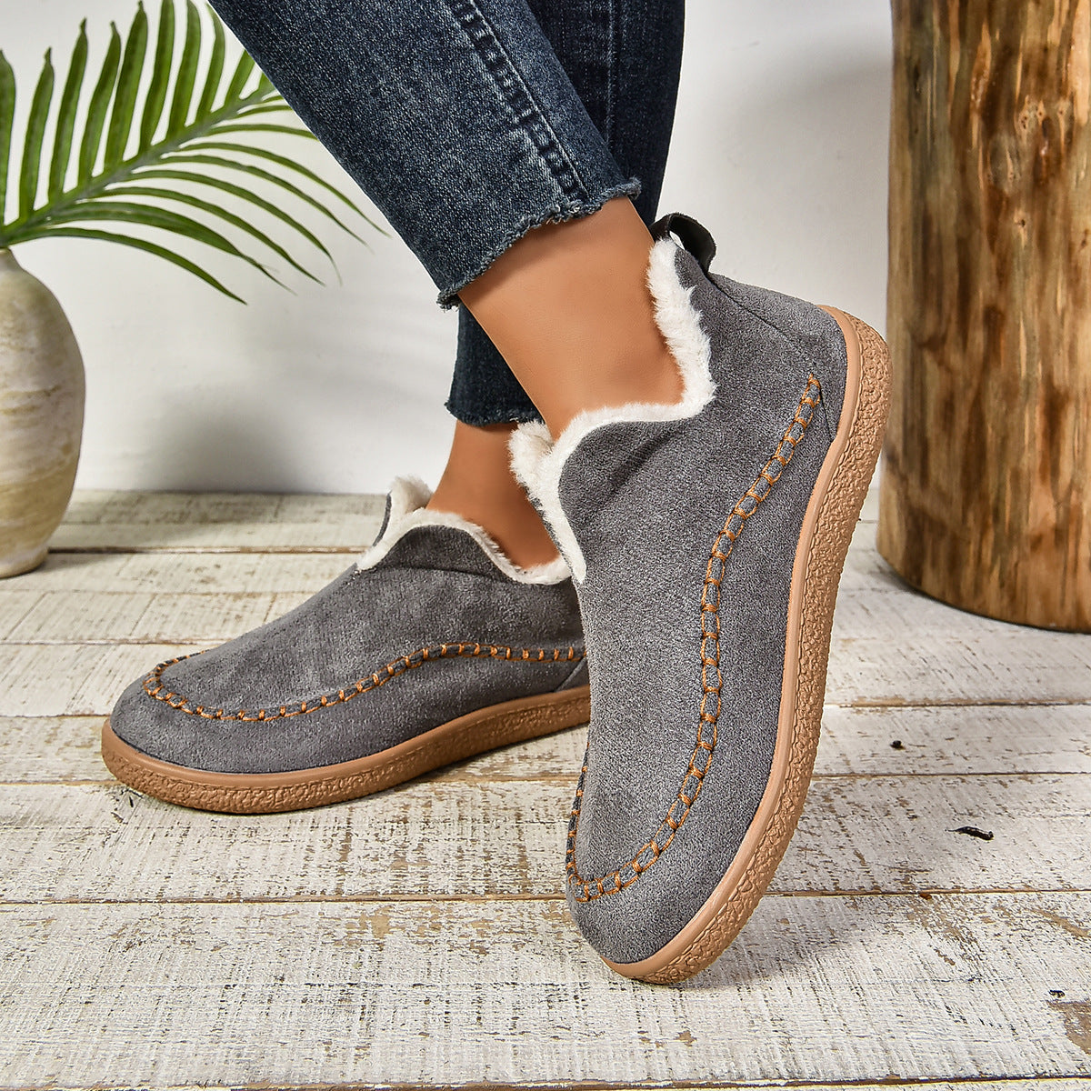 Comfy Arch Support Snow Boots: Plush Lined, Flat Sole, Non-Slip
