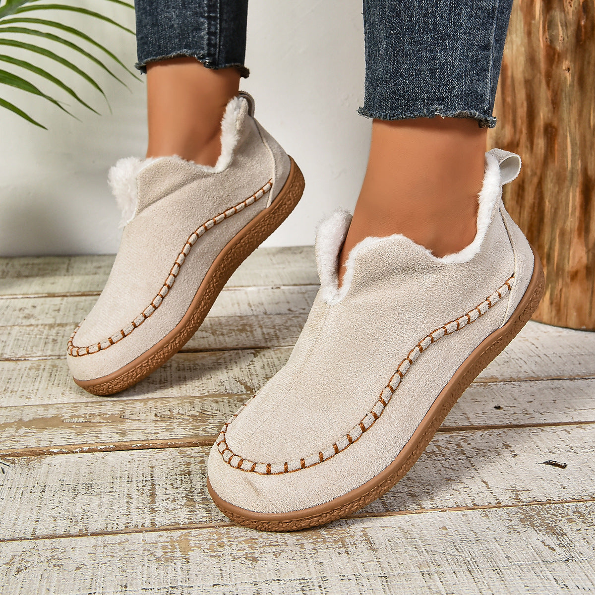 Comfy Arch Support Snow Boots: Plush Lined, Flat Sole, Non-Slip