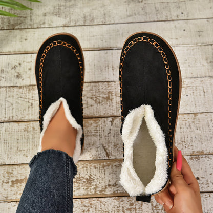 Comfy Arch Support Snow Boots: Plush Lined, Flat Sole, Non-Slip
