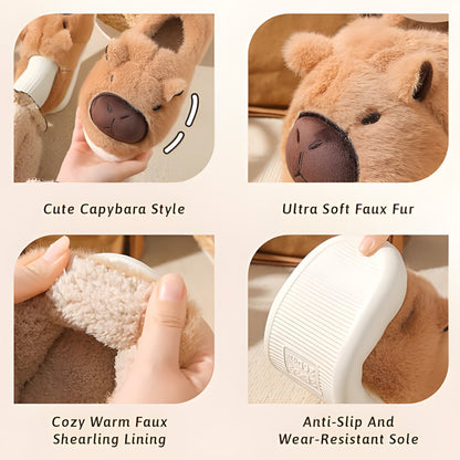 Cute Capybara Slippers for Women – Warm Fluffy Memory Foam Comfort