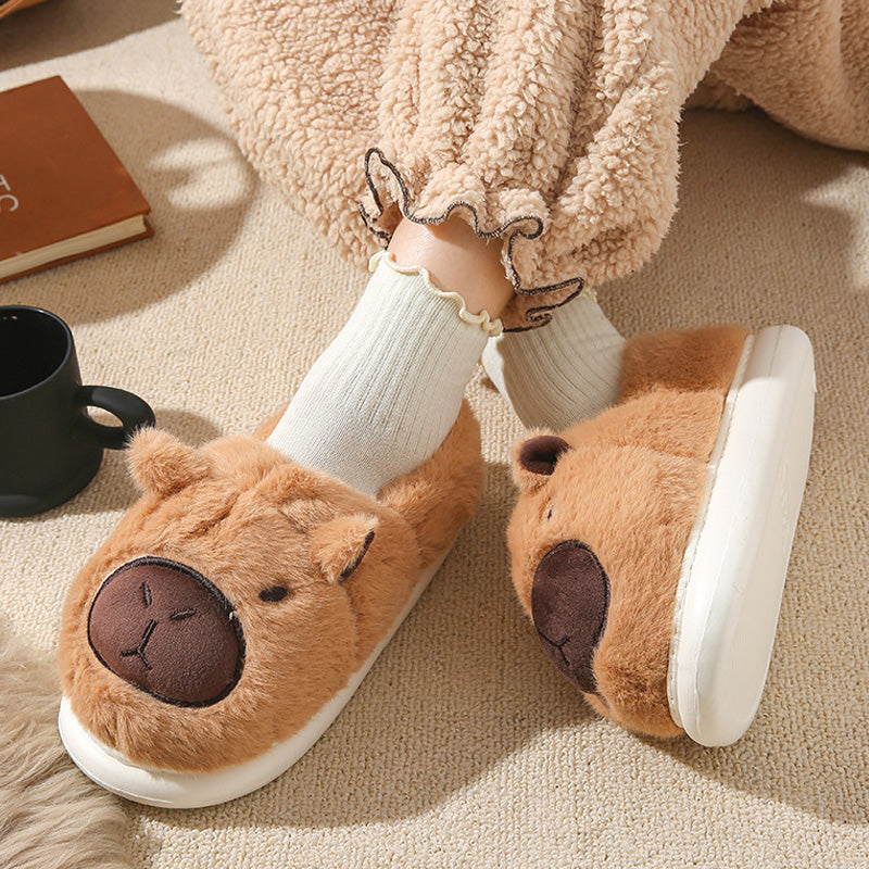 Cute Capybara Slippers for Women – Warm Fluffy Memory Foam Comfort