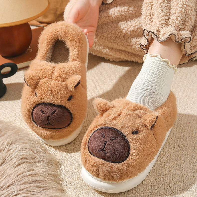 Cute Capybara Slippers for Women – Warm Fluffy Memory Foam Comfort