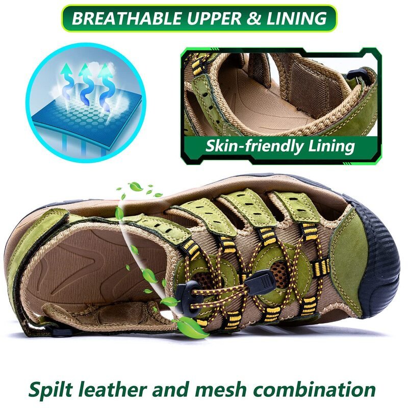 Men's arch support, cushioned comfort walking sandals
