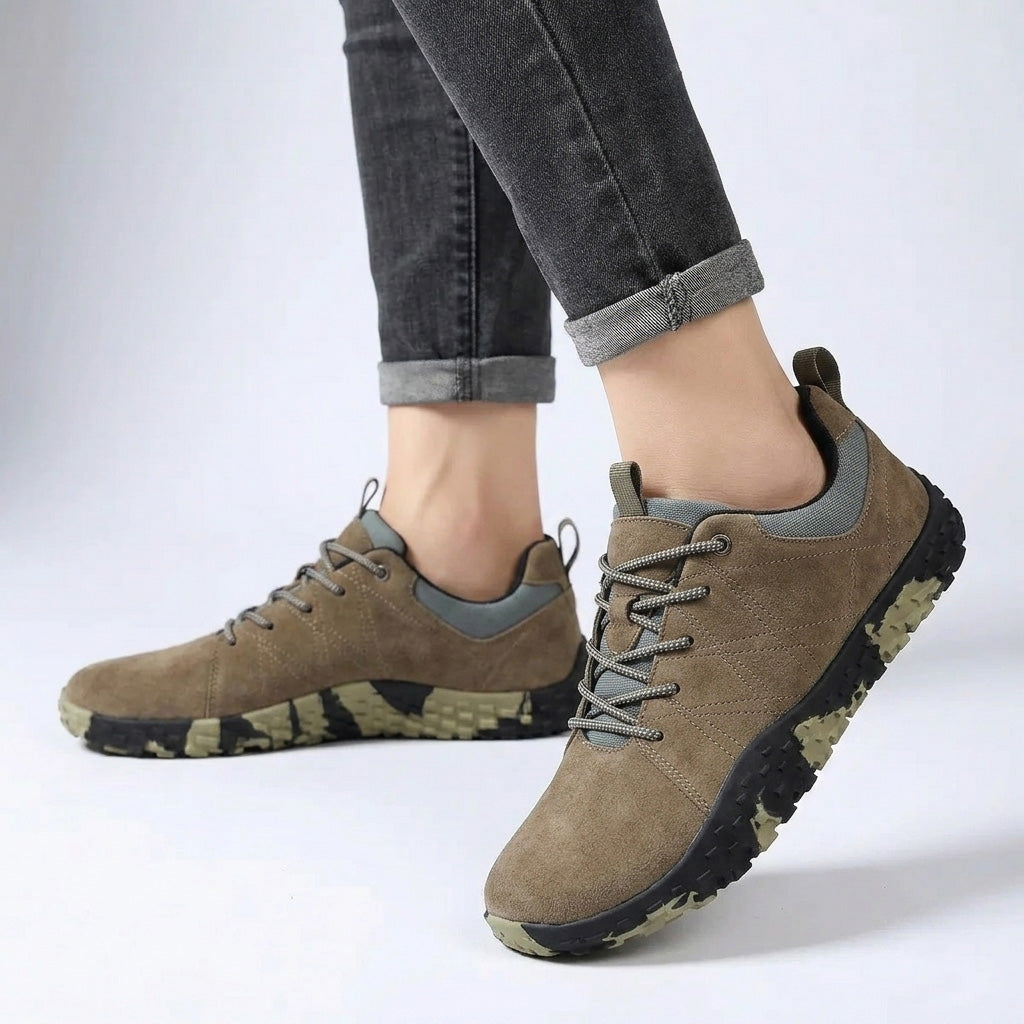 Unisex wide fit, arch support, cushioned comfort trainers with non slip grip and everyday walking