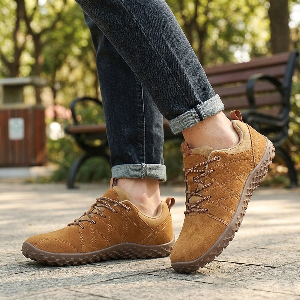 Unisex wide fit, arch support, cushioned comfort trainers with non slip grip and everyday walking