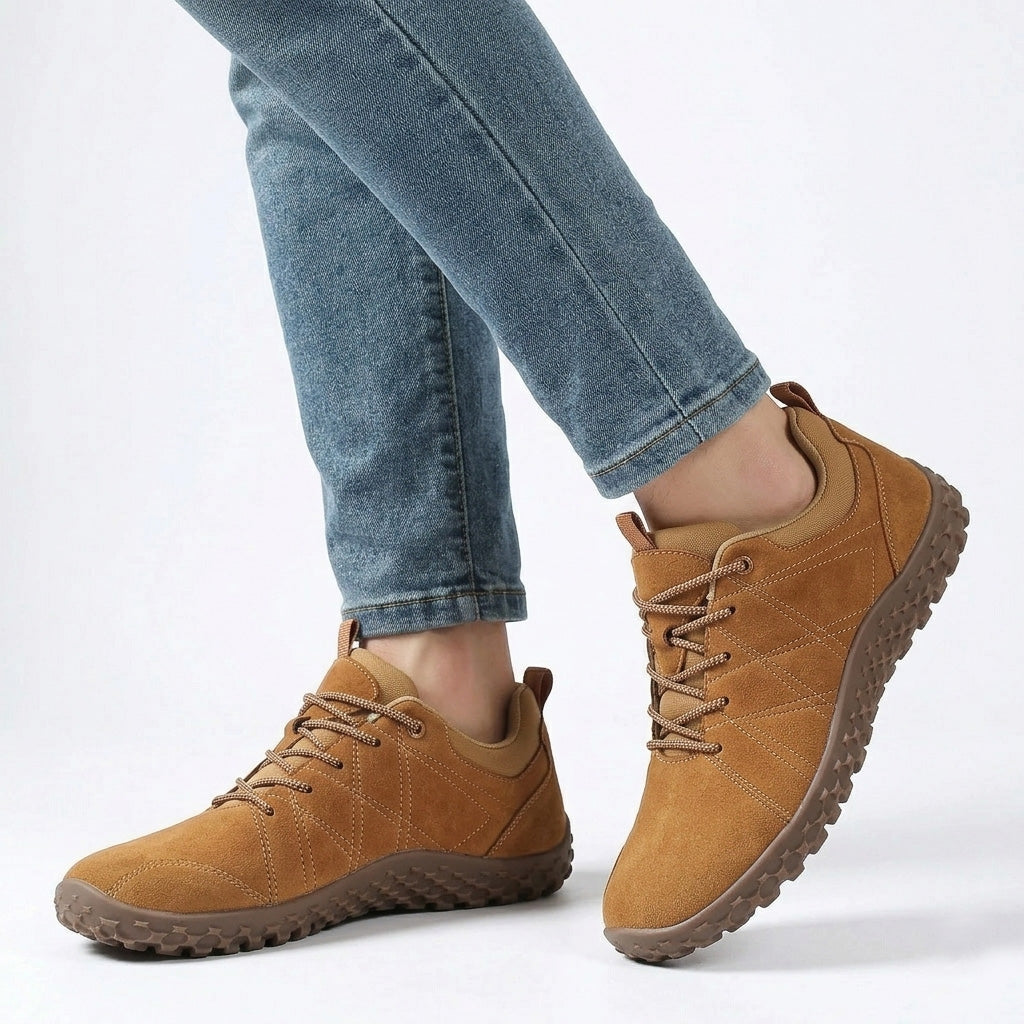 Unisex wide fit, arch support, cushioned comfort trainers with non slip grip and everyday walking