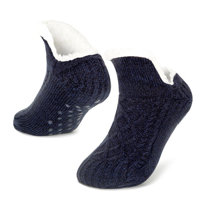 Unisex Soft Warm Slipper Socks with Fleece Lining & Non Slip Grips