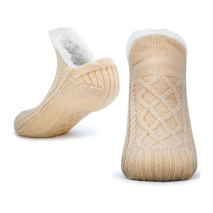 Unisex Soft Warm Slipper Socks with Fleece Lining & Non Slip Grips