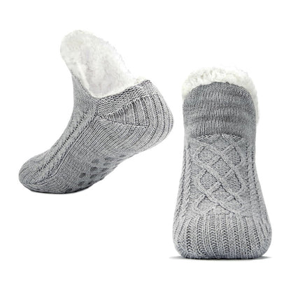 Unisex Soft Warm Slipper Socks with Fleece Lining & Non Slip Grips