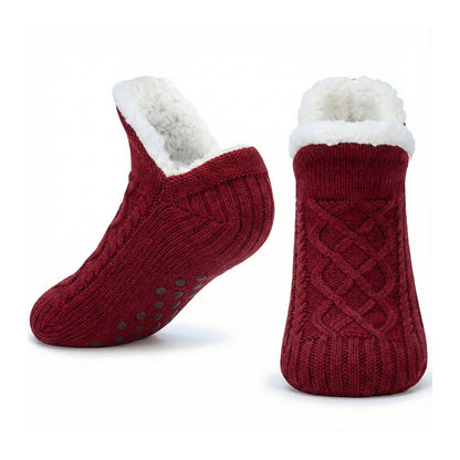 Unisex Soft Warm Slipper Socks with Fleece Lining & Non Slip Grips