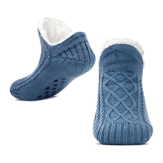 Unisex Soft Warm Slipper Socks with Fleece Lining & Non Slip Grips