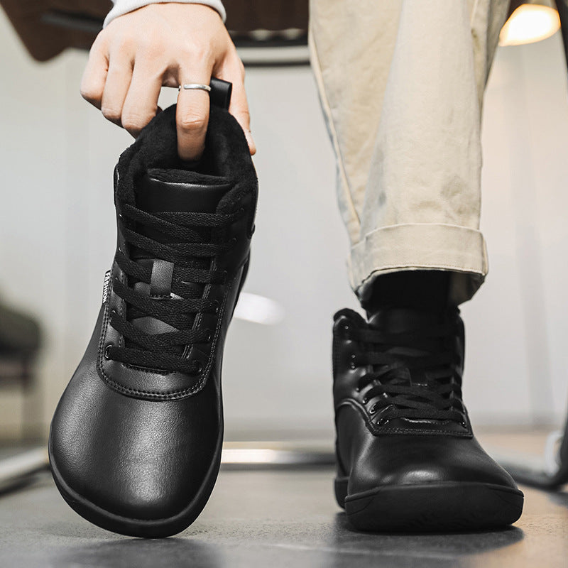 Unisex Warm Winter Boots | Wide Toe Leather Style Barefoot Shoes