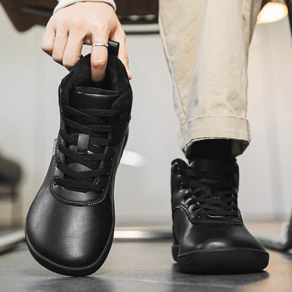Unisex Warm Winter Boots | Wide Toe Leather Style Barefoot Shoes