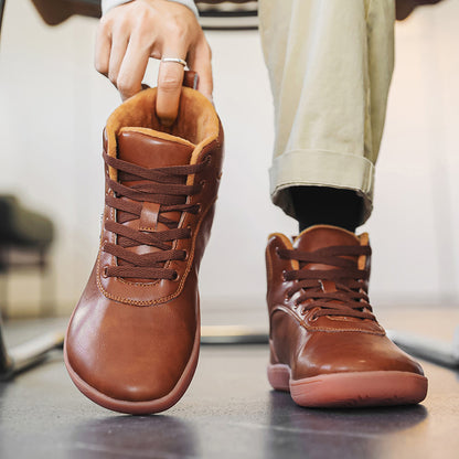 Unisex Warm Winter Boots | Wide Toe Leather Style Barefoot Shoes