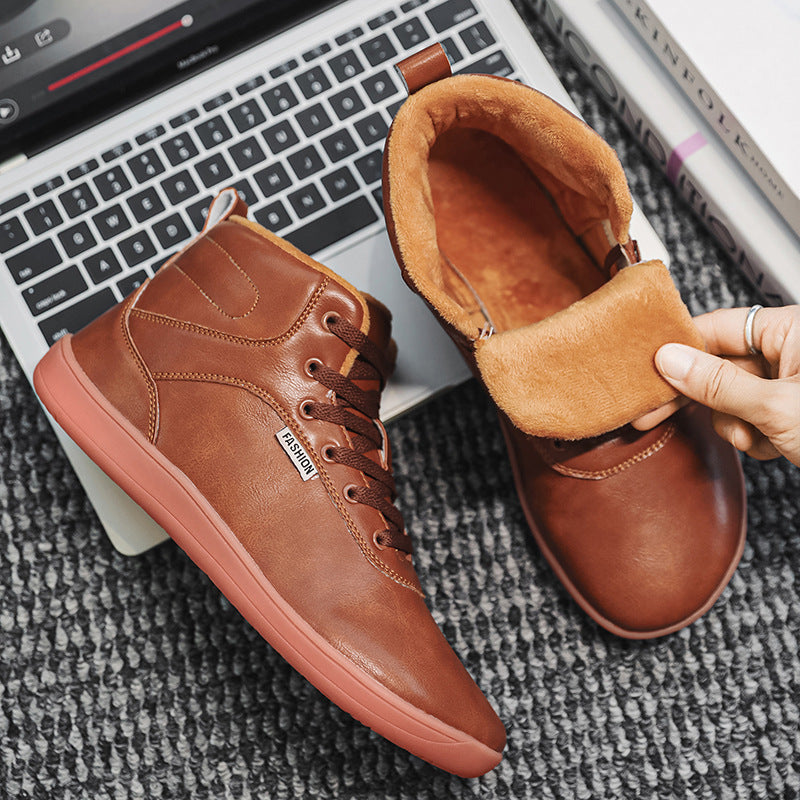 Unisex Warm Winter Boots | Wide Toe Leather Style Barefoot Shoes