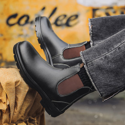 Waterproof Leather Chelsea Boots–Durable, Wide Fit & Arch Support