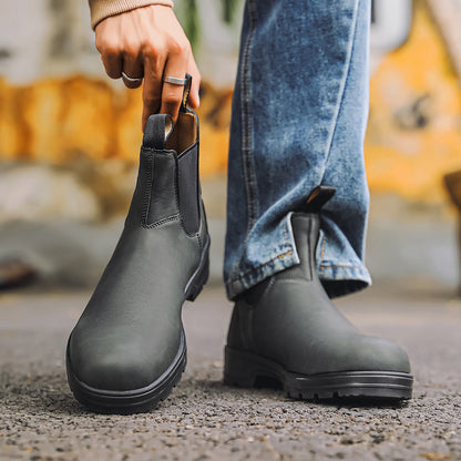 Waterproof Leather Chelsea Boots–Durable, Wide Fit & Arch Support