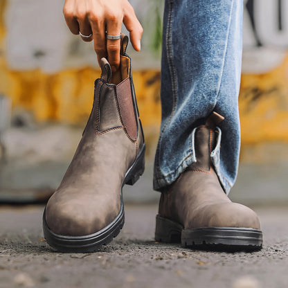 Waterproof Leather Chelsea Boots–Durable, Wide Fit & Arch Support