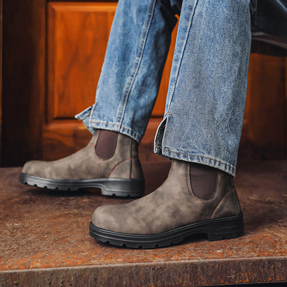 Waterproof Leather Chelsea Boots–Durable, Wide Fit & Arch Support