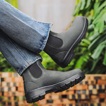 Waterproof Leather Chelsea Boots–Durable, Wide Fit & Arch Support