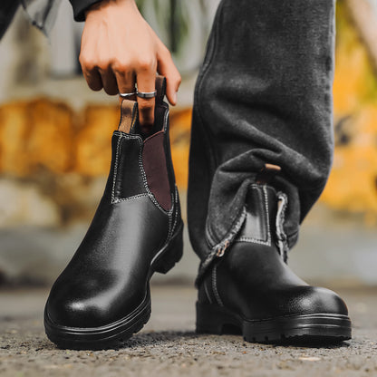 Waterproof Leather Chelsea Boots–Durable, Wide Fit & Arch Support