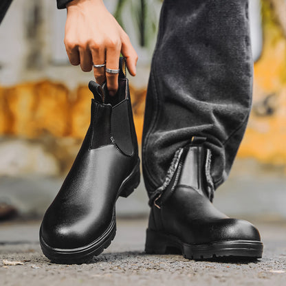 Waterproof Leather Chelsea Boots–Durable, Wide Fit & Arch Support