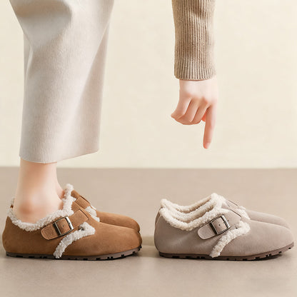 Womens Cozy Suede Clogs with Arch Support | Plush Fleece Lined Shoes