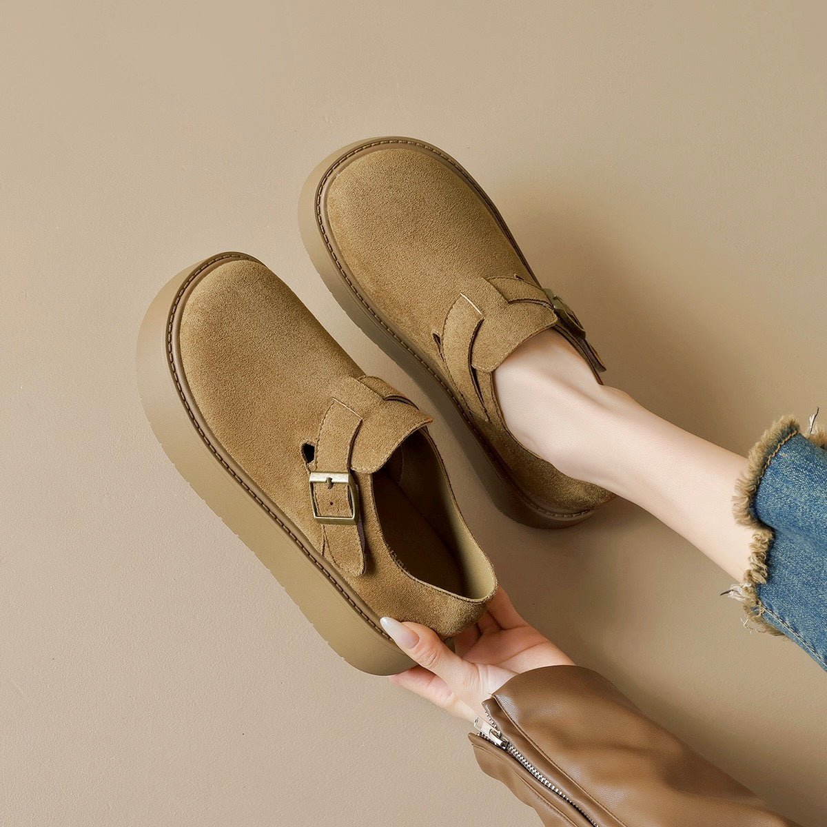Humtto Women's Orthopedic Comfort Clogs | Suede Platform with Arch Support - Humtto UK