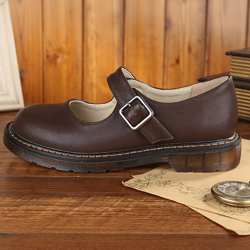 Womens Orthopedic Mary Jane Flats | Classic Leather Everyday Shoes