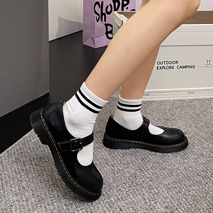 Womens Orthopedic Mary Jane Flats | Classic Leather Everyday Shoes