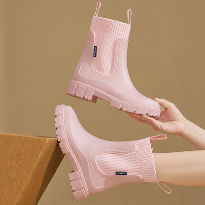 Womens Chelsea Rain Boots with Arch Support | Waterproof Ankle Boots