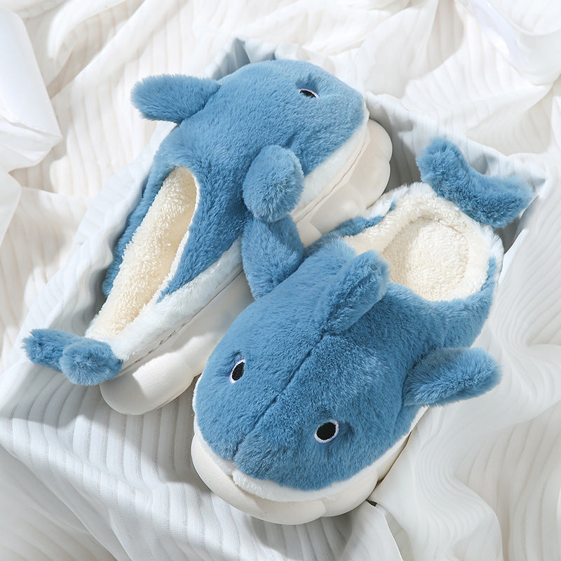 Cozy Shark Slippers | Unisex Fun Plush Non-Slip Indoor House Shoes