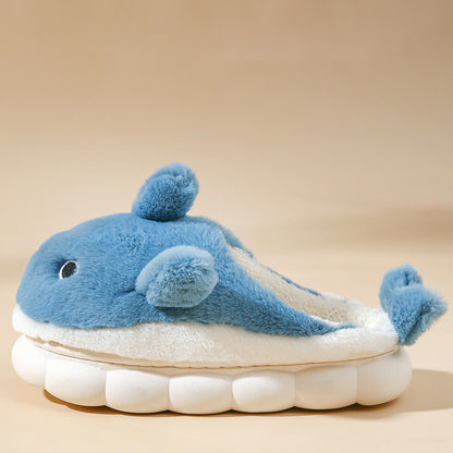 Cozy Shark Slippers | Unisex Fun Plush Non-Slip Indoor House Shoes