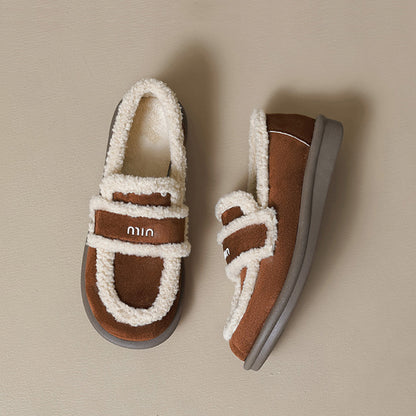 Womens Orthopedic Fleece Loafers | Warm Vegan Suede Slip-On Shoes