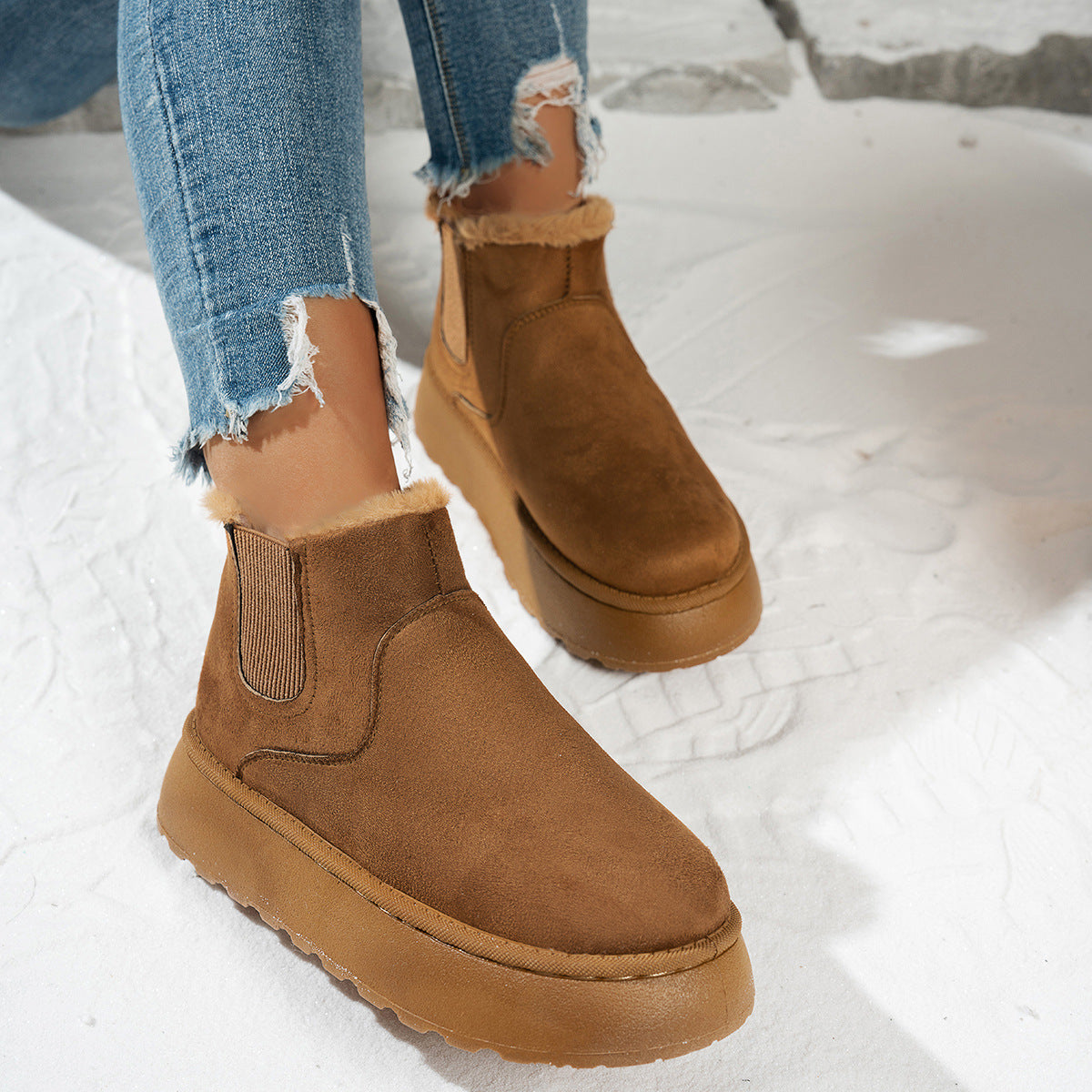 Women’s Winter Ankle Boots with Plush Lining | Soft Warm Platform Boots