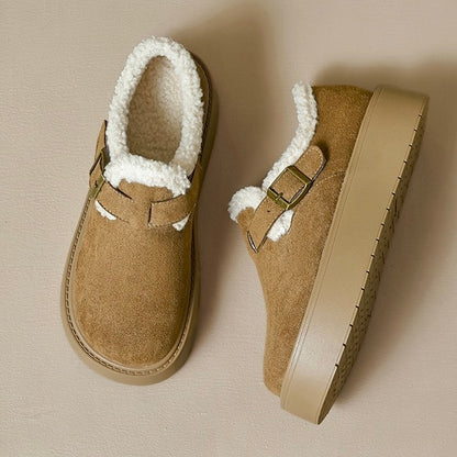 Womens Platform Mary Janes with Arch Support | Suede Fleece-Lined Shoes