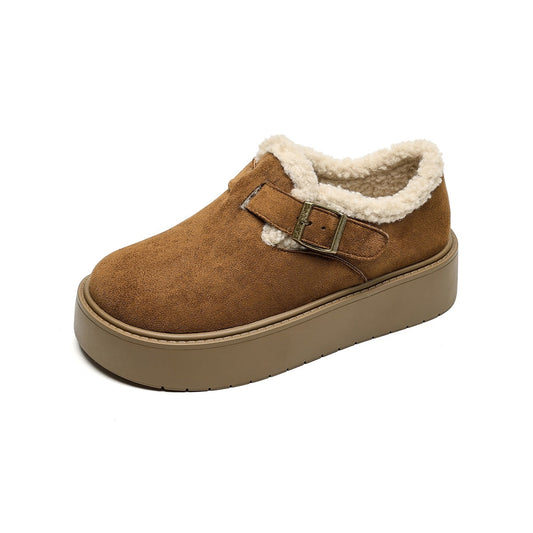 Womens Platform Mary Janes with Arch Support | Suede Fleece-Lined Shoes