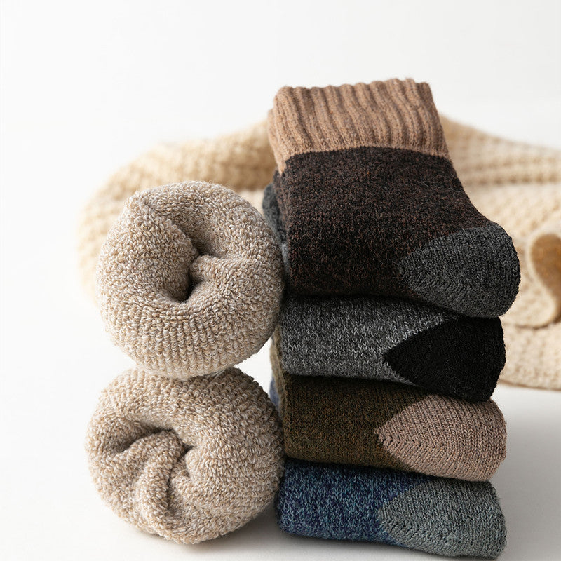 5 Pairs Unisex Nordic Style Knit Socks– Warm, Soft & Wide Fit Comfort