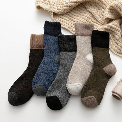 5 Pairs Unisex Nordic Style Knit Socks– Warm, Soft & Wide Fit Comfort